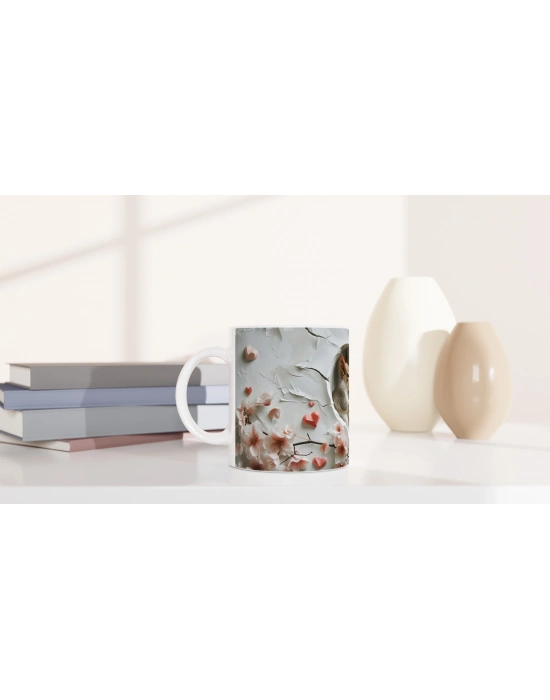 Kalpli Çatlaktan Bakan Sincaplar Temalı Baskılı Kupa Bardak