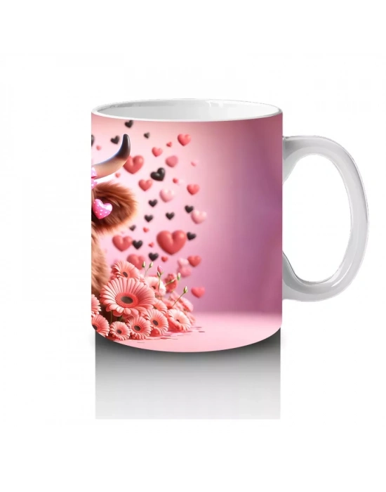 Kalpli Desenli Sevimli Boğa Figürü – Baskılı Kupa