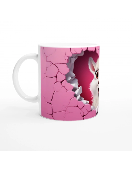 Kalpli Duvar Temalı Sevimli Lama Baskılı Kupa Bardak