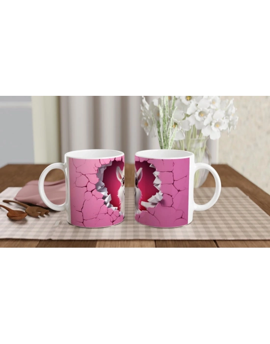 Kalpli Duvar Temalı Sevimli Lama Baskılı Kupa Bardak