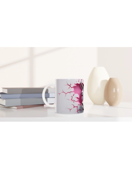 Kalpli Duvarı Delen Neşeli At Temalı Baskılı Kupa Bardak