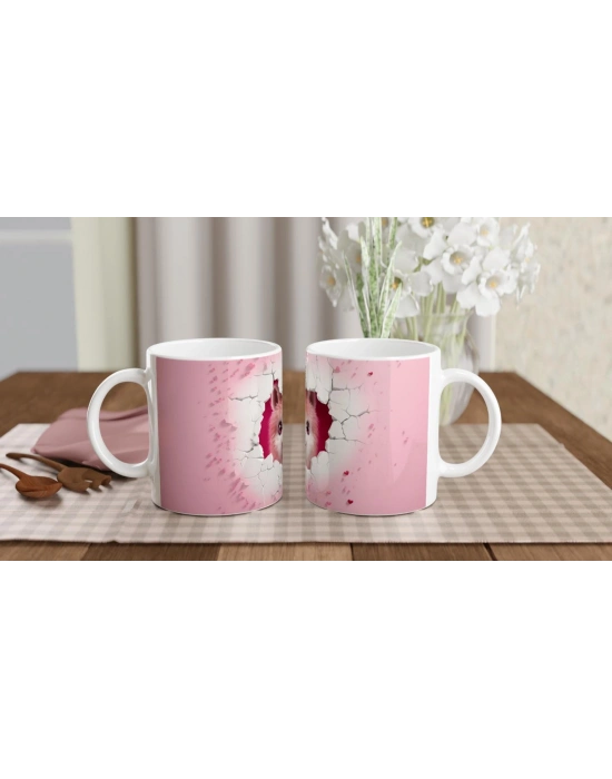 Kalpli Duvarı Delen Sevimli Alpaka Temalı Baskılı Kupa Bardak