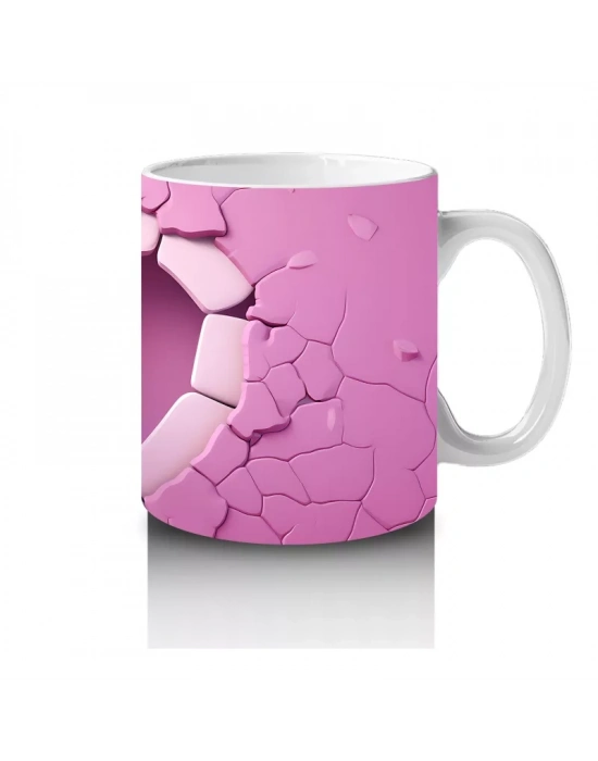 Kalpli Duvarı Delen Sevimli Ördek – Baskılı Kahve Kupası