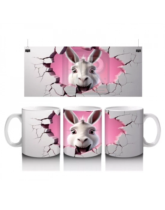 Kalpli Duvarı Delen Tavşan – Baskılı Kahve Kupası