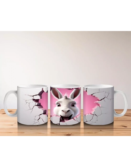 Kalpli Duvarı Delen Tavşan – Baskılı Kahve Kupası