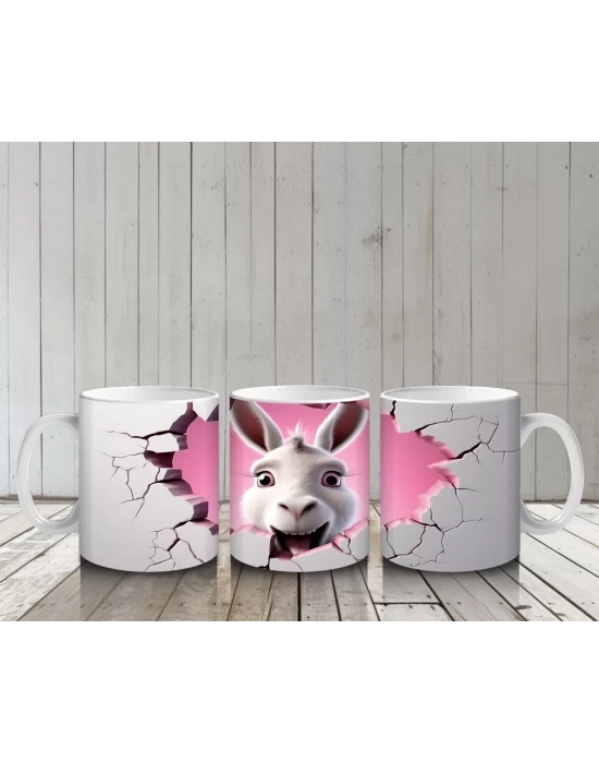 Kalpli Duvarı Delen Tavşan – Baskılı Kahve Kupası