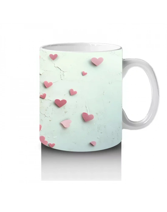 Kalpli Duvarın İçinden Bakan Baykuş ve Yavrusu - Baskılı kahve kupası