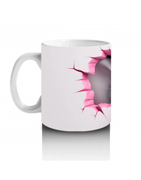 Kalpli Fon Üzerinde Sevimli Fil Maskot – Baskılı Kahve Kupası