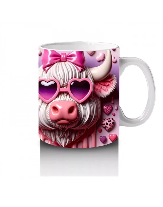 Kalpli Gözlük Takmış Sevimli Domuzcuklar – Baskılı Kahve Kupası