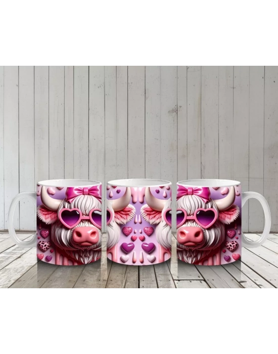 Kalpli Gözlük Takmış Sevimli Domuzcuklar – Baskılı Kahve Kupası