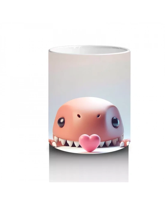 Kalpli Gözlük Takmış Tatlı Domuzcuk – Baskılı Kahve Kupası