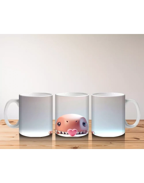 Kalpli Gözlük Takmış Tatlı Domuzcuk – Baskılı Kahve Kupası