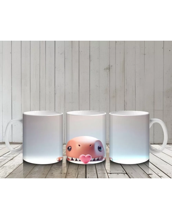 Kalpli Gözlük Takmış Tatlı Domuzcuk – Baskılı Kahve Kupası