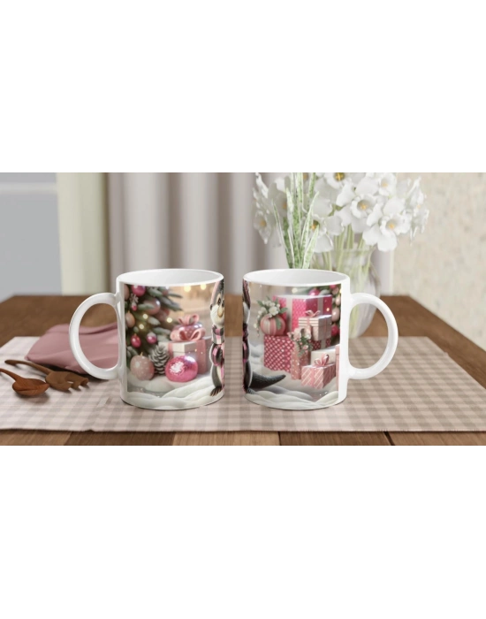 Kalpli Kışlık Şapkalı Su Samuru Temalı Baskılı Kupa Bardak