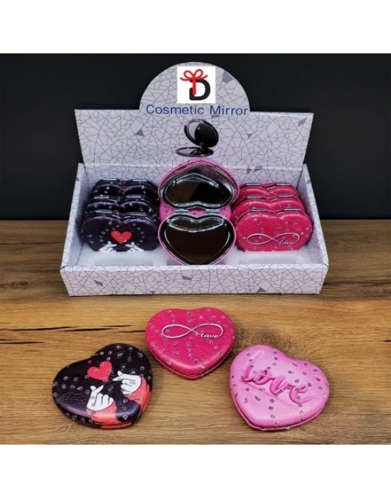 Kalpli Love Tasarımlı Cep Aynası