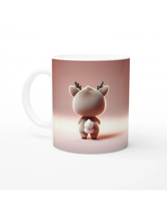 Kalpli Minik Geyik Temalı Baskılı Kupa Bardak