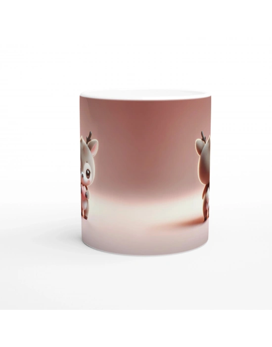 Kalpli Minik Geyik Temalı Baskılı Kupa Bardak