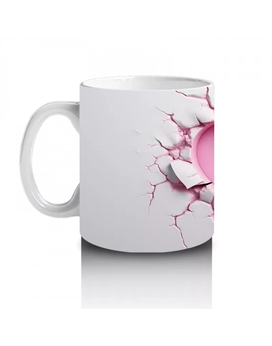 Kalpli Oyuk Zeminde Sevimli Kelebek Figürü - Baskılı kahve kupası