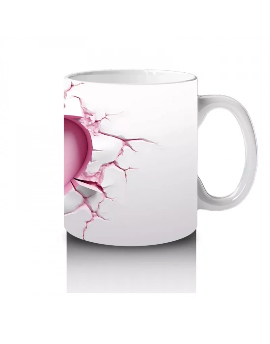 Kalpli Oyuk Zeminde Sevimli Kelebek Figürü - Baskılı kahve kupası