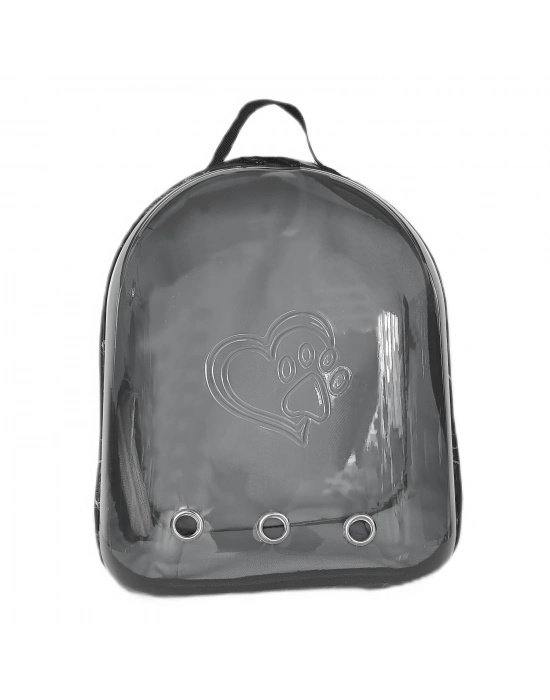 Kalpli Patili Astronot Şeffaf Taşıma Sırt Çantası Gri 24x32x42 cm