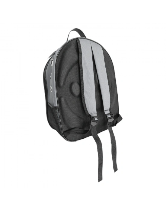 Kalpli Patili Astronot Şeffaf Taşıma Sırt Çantası Gri 24x32x42 cm