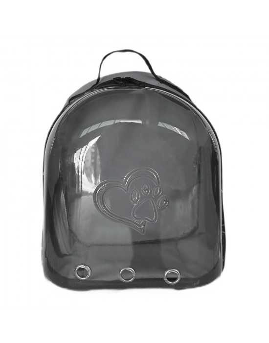 Kalpli Patili Astronot Şeffaf Taşıma Sırt Çantası Gri 24x32x42 cm