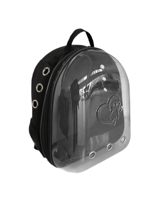 Kalpli Patili Astronot Şeffaf Taşıma Sırt Çantası Siyah 24x32x42 cm