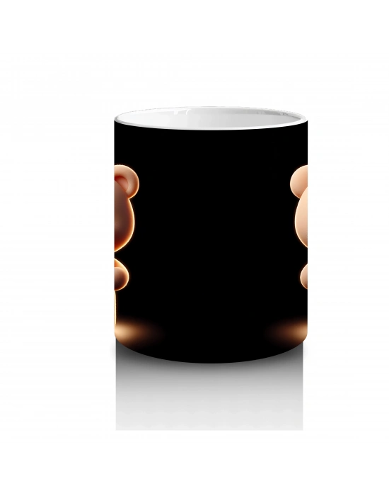 Kalpli Peluş Ayıcık Figürü – Baskılı Kahve Kupası