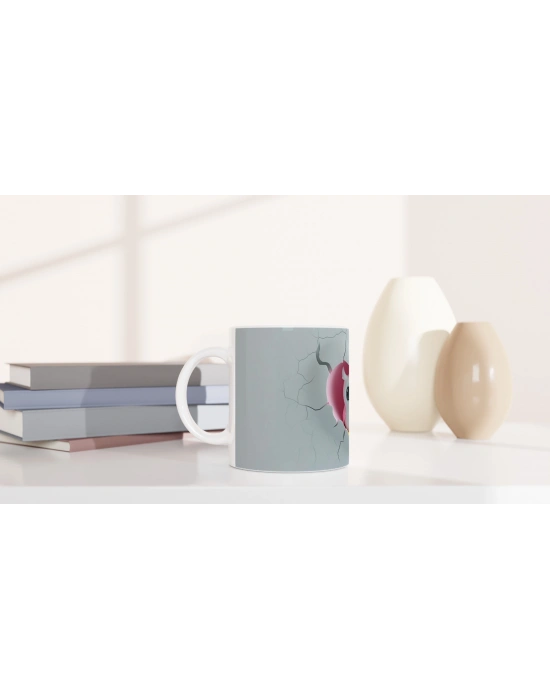 Kalpli Pembe Baykuş Figürlü Baskılı Kupa Bardak