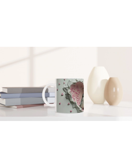 Kalpli Pencereden Bakan Penguen Ailesi Temalı Baskılı Kupa Bardak