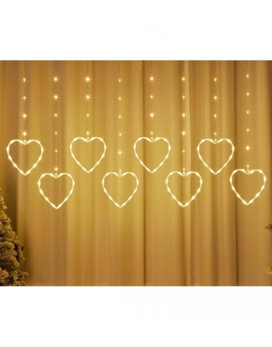 Kalpli Perde Led Işıklar, Sevgililer Günü Romantik Led Aydınlatma
