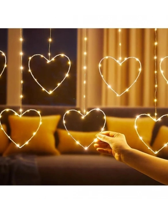 Kalpli Perde Led Işıklar, Sevgililer Günü Romantik Led Aydınlatma
