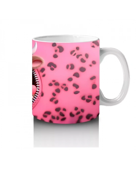 Kalpli Şapkalı Tatlı Buzağı Karakteri – Baskılı Kahve Kupası