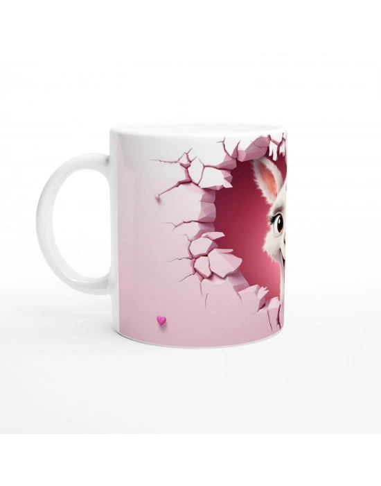 Kalpli Taçlı Neşeli Lama Temalı Baskılı Kupa Bardak