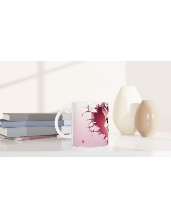 Kalpli Taçlı Neşeli Lama Temalı Baskılı Kupa Bardak