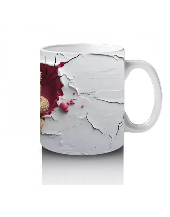 Kalpli Yastık Tutan Sevimli Ayıcıklar – Baskılı Kahve Kupası