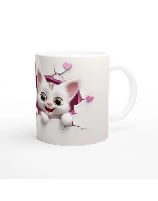 Kalpten Bakan Sevimli Kedi Kardeşler Temalı Baskılı Kupa Bardak