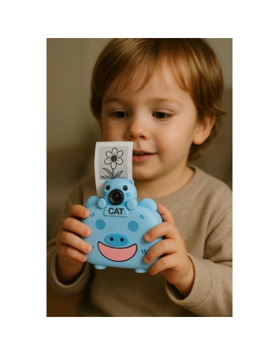 Kameralı Fotoğraf Yazıcısı Mavi Renk