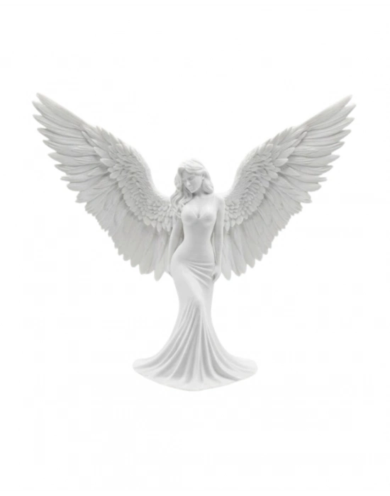 Kanatlı Melek Figürü 3D Baskı Dekoratif Heykel Biblo Ev Ofis Aksesuarı