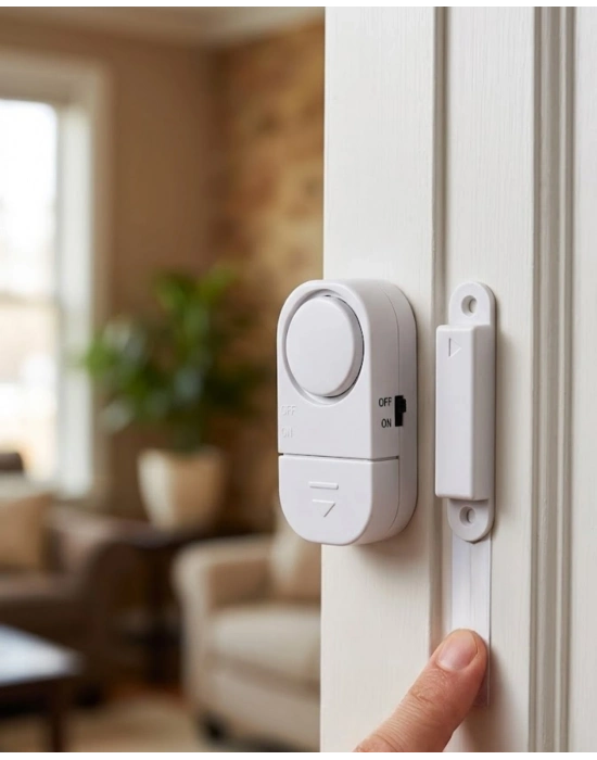 Kapı Alarmı Pencere Sensörü 90 dB Sesli Güvenlik Sistemi Kolay Montajlı