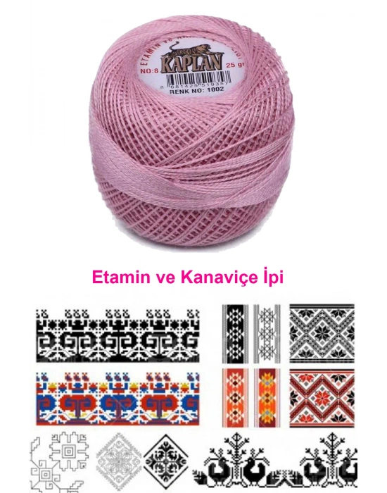 Kaplan Etamin Ve Kanaviçe İpi 8 No Kod/Renk: 1002 - Royaleks