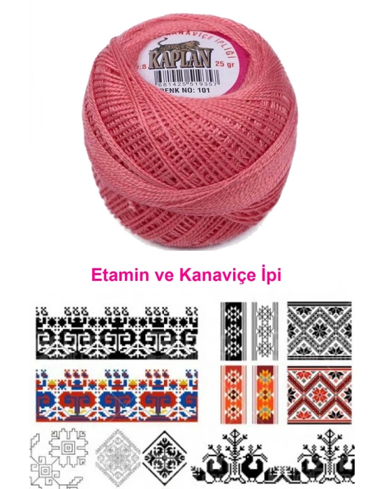 Kaplan Etamin Ve Kanaviçe İpi 8 No Kod/Renk: 101 - Royaleks