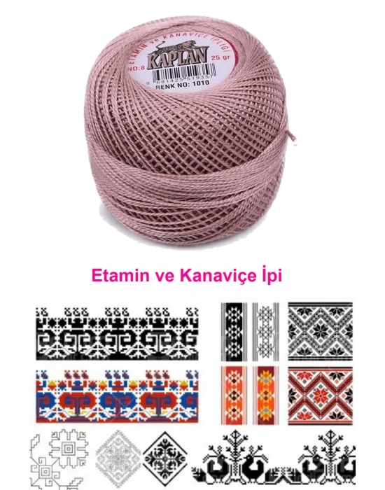 Kaplan Etamin Ve Kanaviçe İpi 8 No Kod/Renk: 1010 - Royaleks