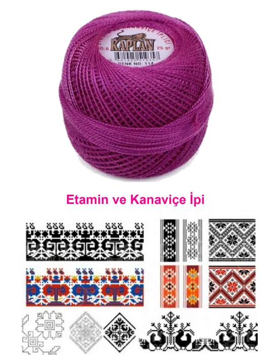 Kaplan Etamin Ve Kanaviçe İpi 8 No Kod/Renk: 114 - Royaleks
