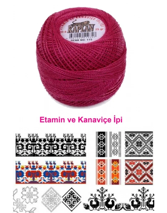 Kaplan Etamin Ve Kanaviçe İpi 8 No Kod/Renk: 115 - Royaleks