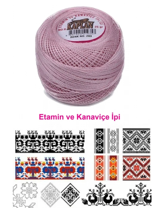 Kaplan Etamin Ve Kanaviçe İpi 8 No Kod/Renk: 203 - Royaleks