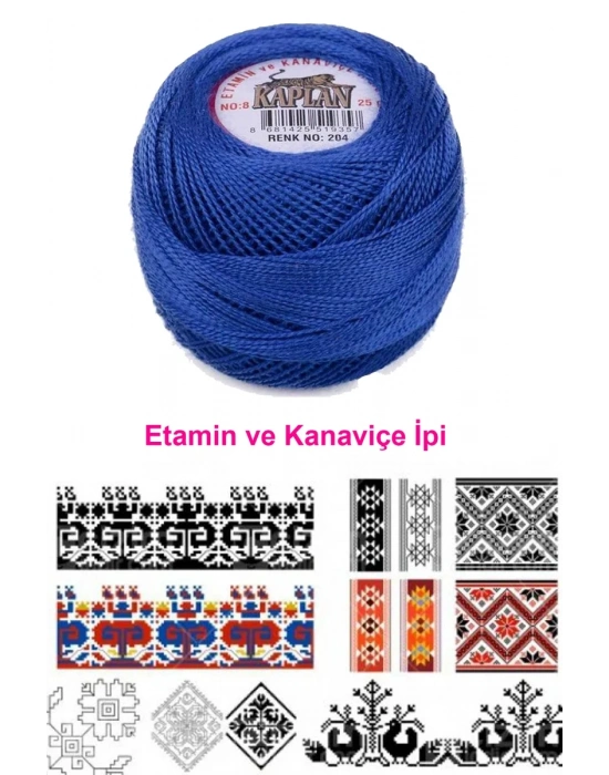 Kaplan Etamin Ve Kanaviçe İpi 8 No Kod/Renk: 204 - Royaleks