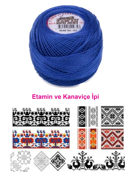 Kaplan Etamin Ve Kanaviçe İpi 8 No Kod/Renk: 204 - Royaleks