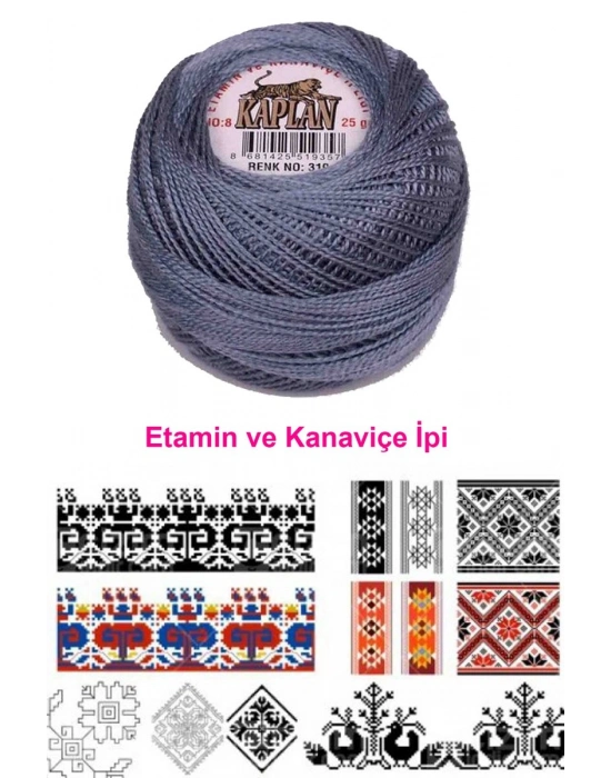 Kaplan Etamin Ve Kanaviçe İpi 8 No Kod/Renk: 319 - Royaleks