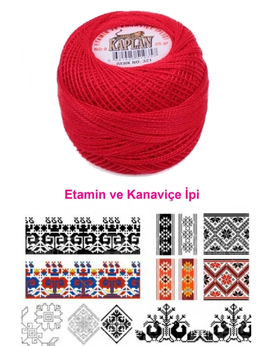 Kaplan Etamin Ve Kanaviçe İpi 8 No Kod/Renk: 321 - Royaleks